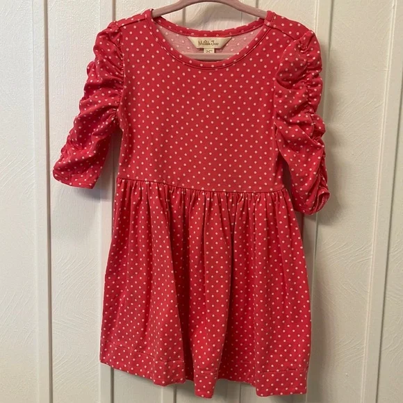 matilda jane pink polka dot dress Matilda Jane Pink Tulle Polka Dot Knit Dress With Ruffle Detail Once Upon A  Time